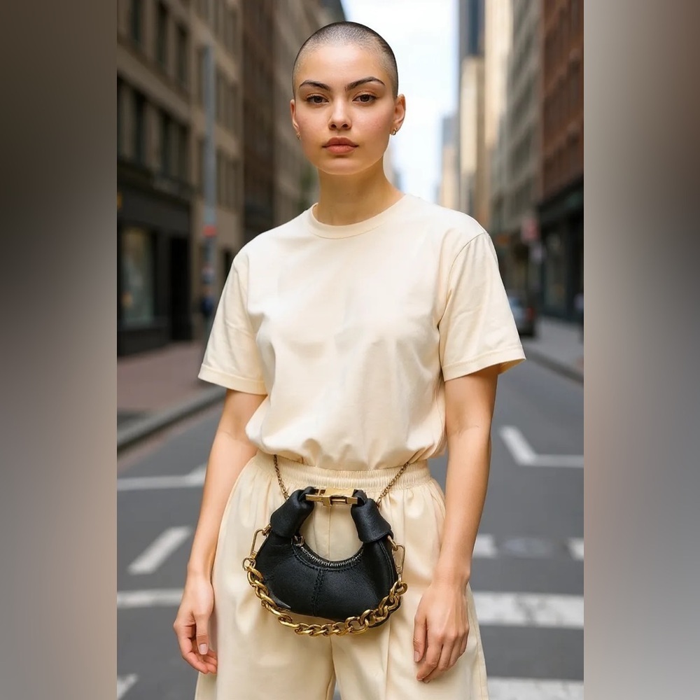 BLACK Mini Bag with Chunky Chain - Picture 6 of 7